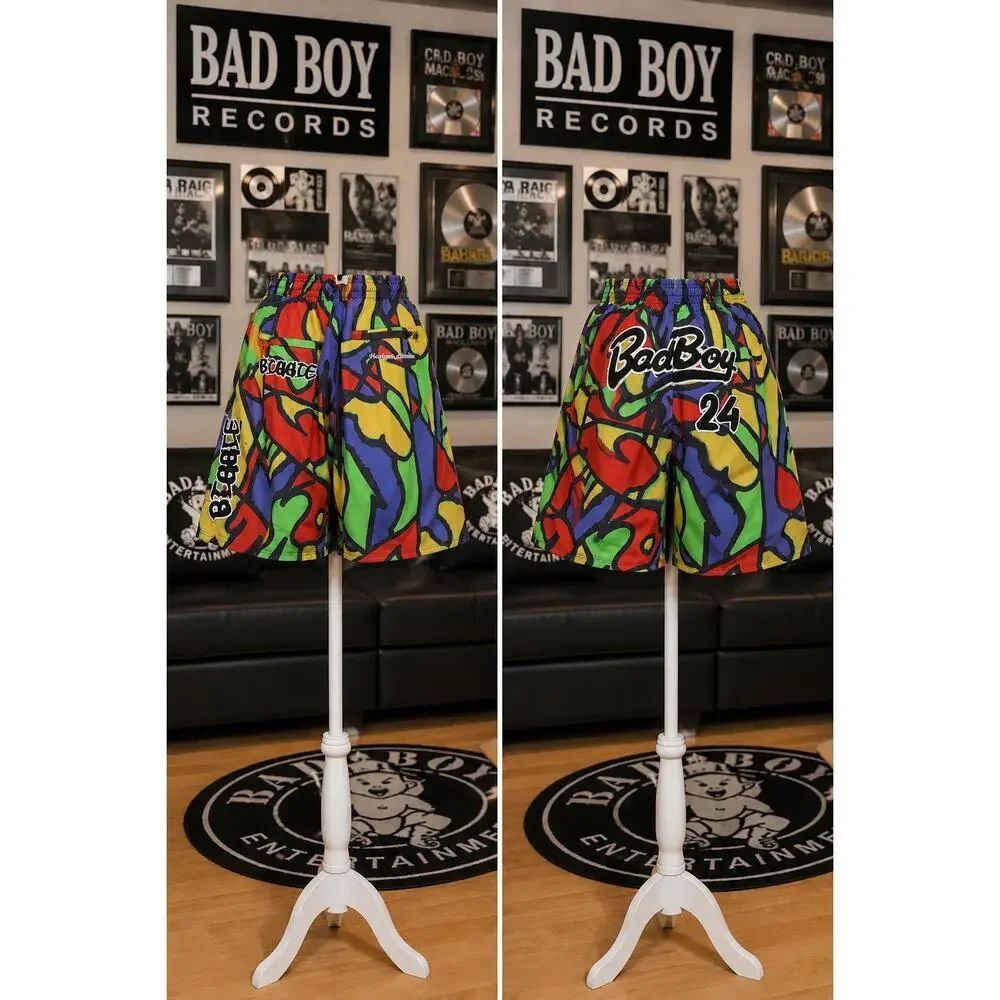 Vintage Bad Boy Records 24 Colorblock Shorts Mens Small Biggie Style